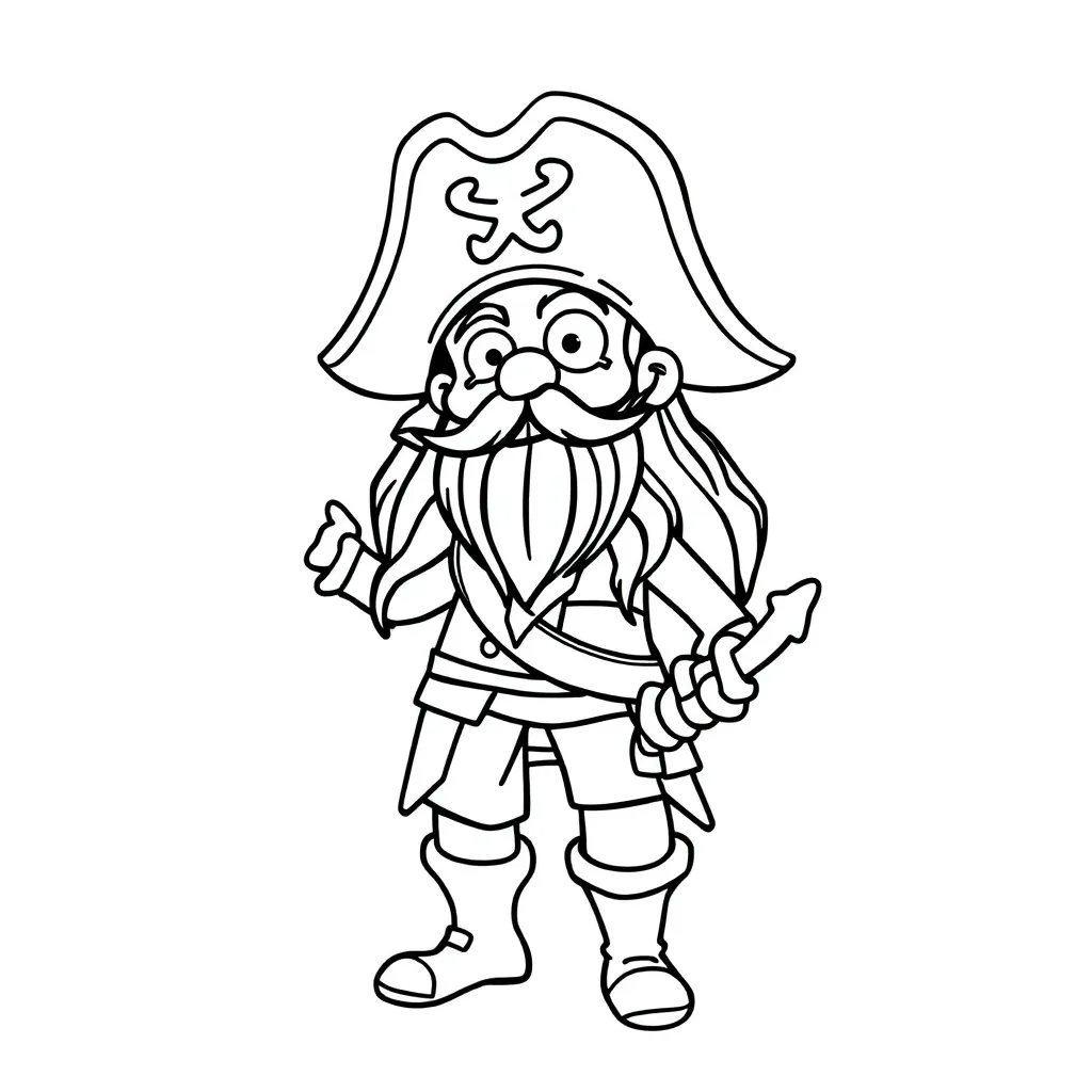 Piraten Schip Avontuur Zeerover Schat coloring page for children