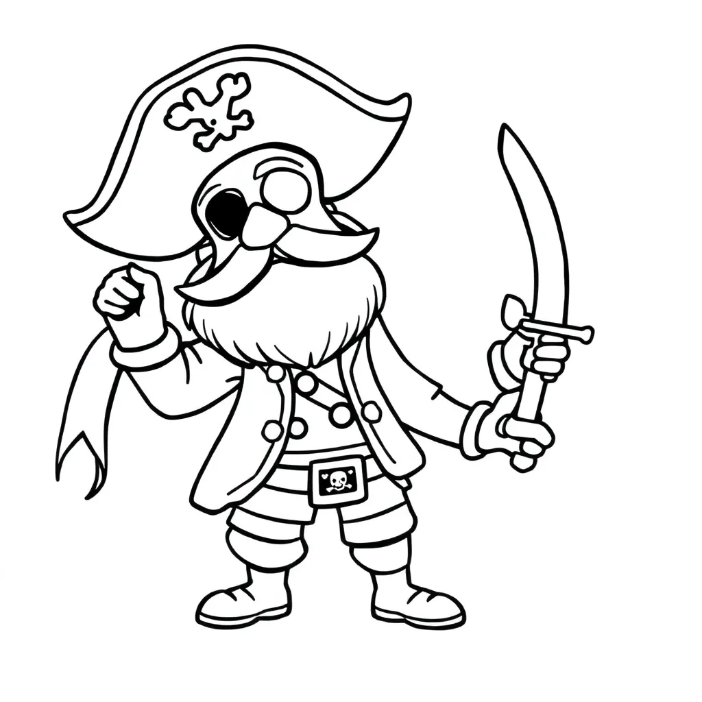 Piraten Schip Avontuur Zeerover Schat coloring page for children