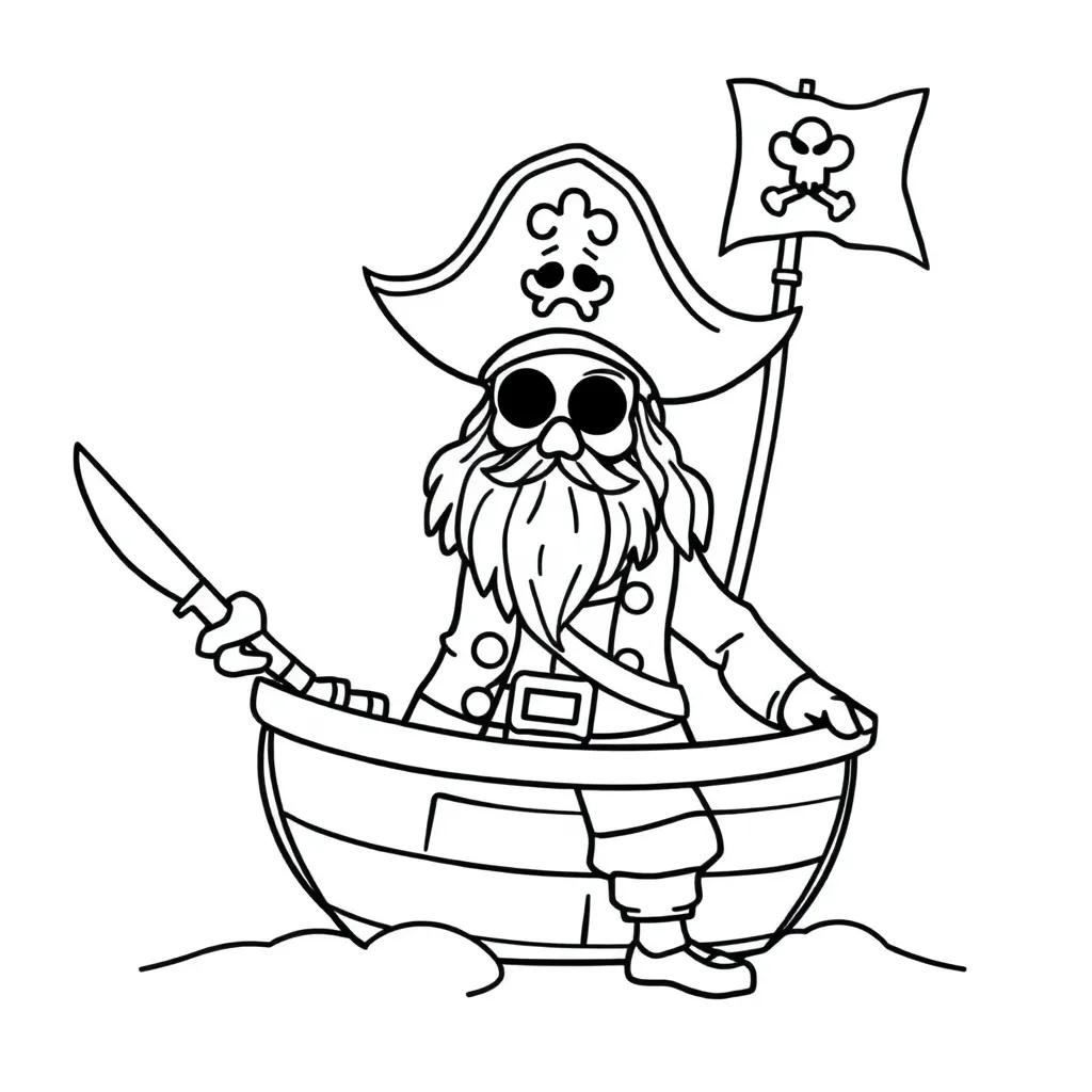 Piraten Schip Avontuur Zeerover Zeilboot coloring page for children