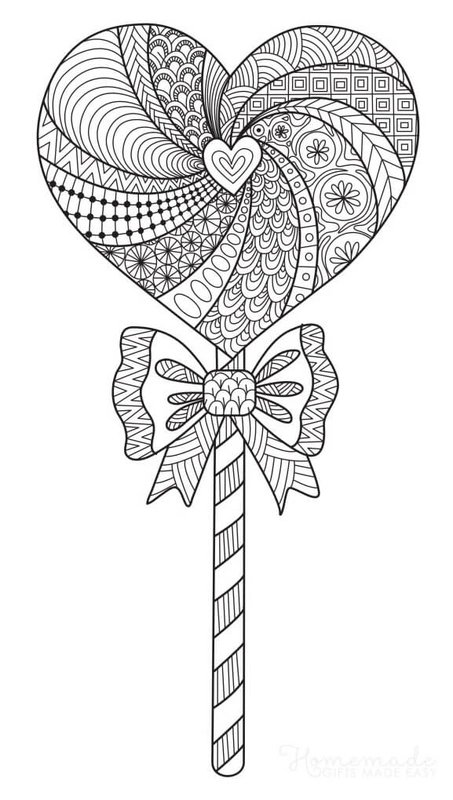 Piruleta Corazon coloring page for children