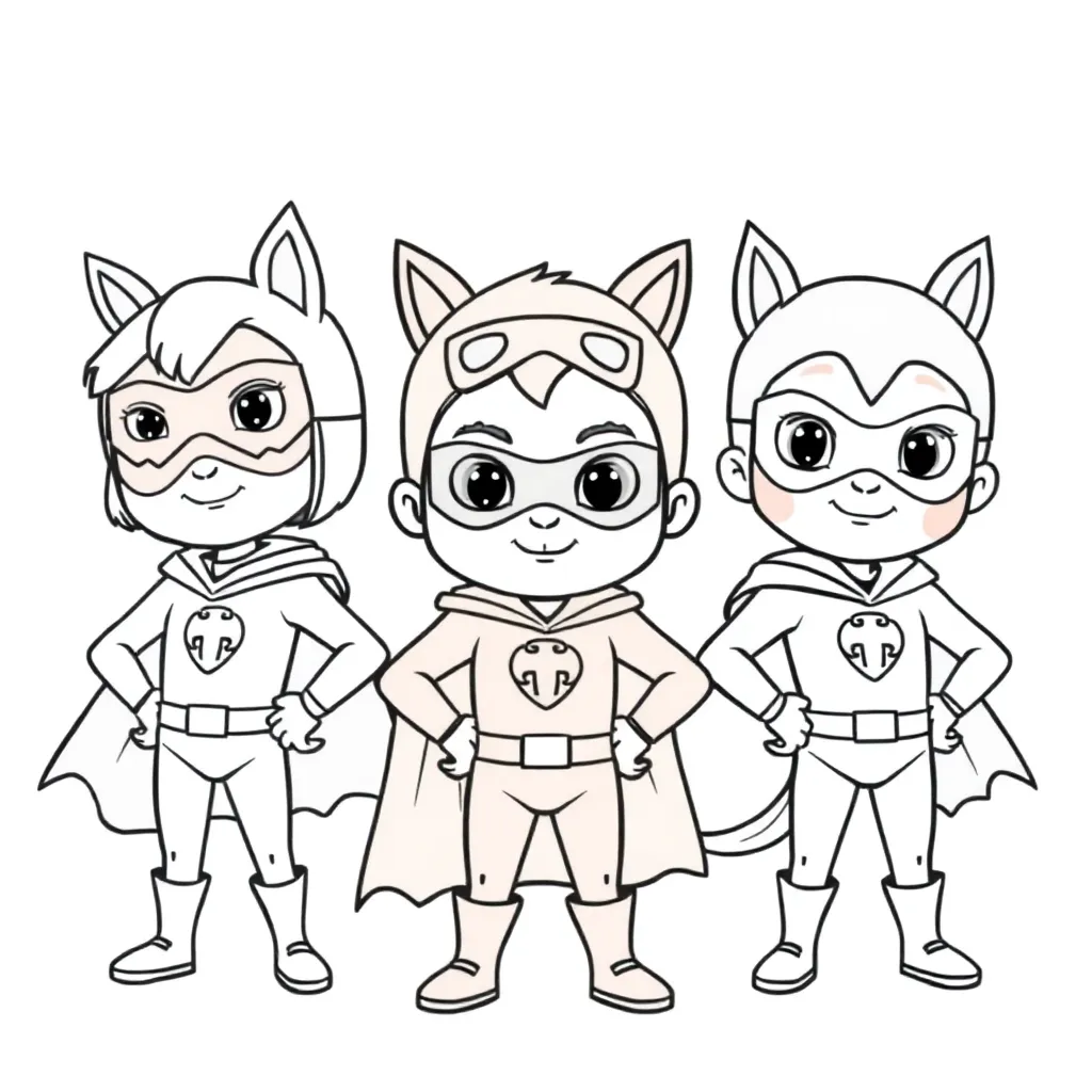 Plantilla de colorear GRATIS PJ Masks Plantillas de colorear para niños Plantilla de colorear para niños