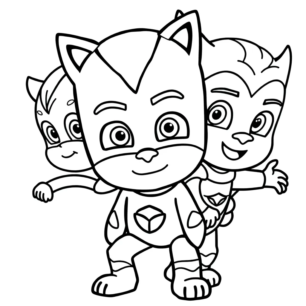 Pj Masks Superheld Cartoon Avontuur Kinderen coloring page for children