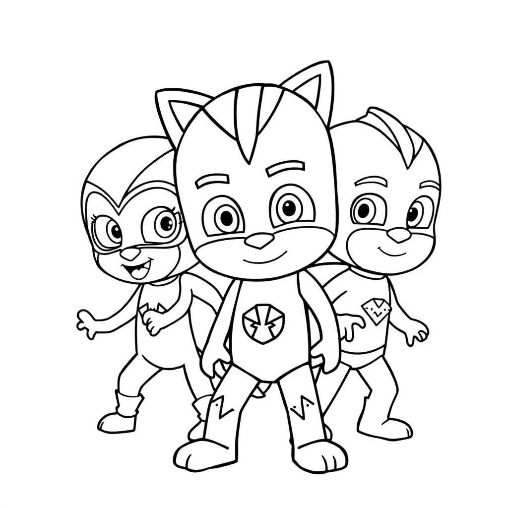 Pj Masks Superheld Cartoon Kinderen Avontuur coloring page for children