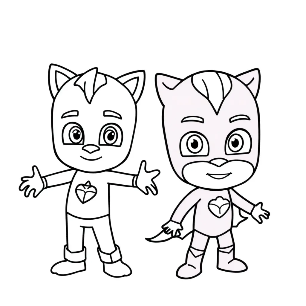 Pj Masks Superheld Cartoon Kinderen Avontuur coloring page for children
