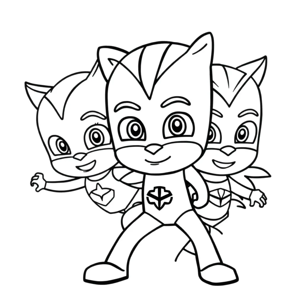 Pj Masks Superheld Kinderen Tekenfilm Avontuur coloring page for children