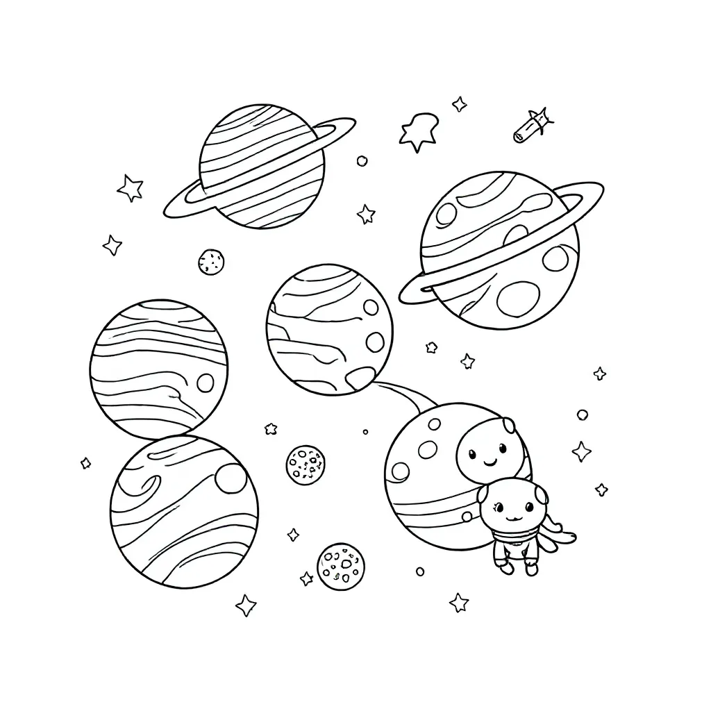 Planeten coloring page for children