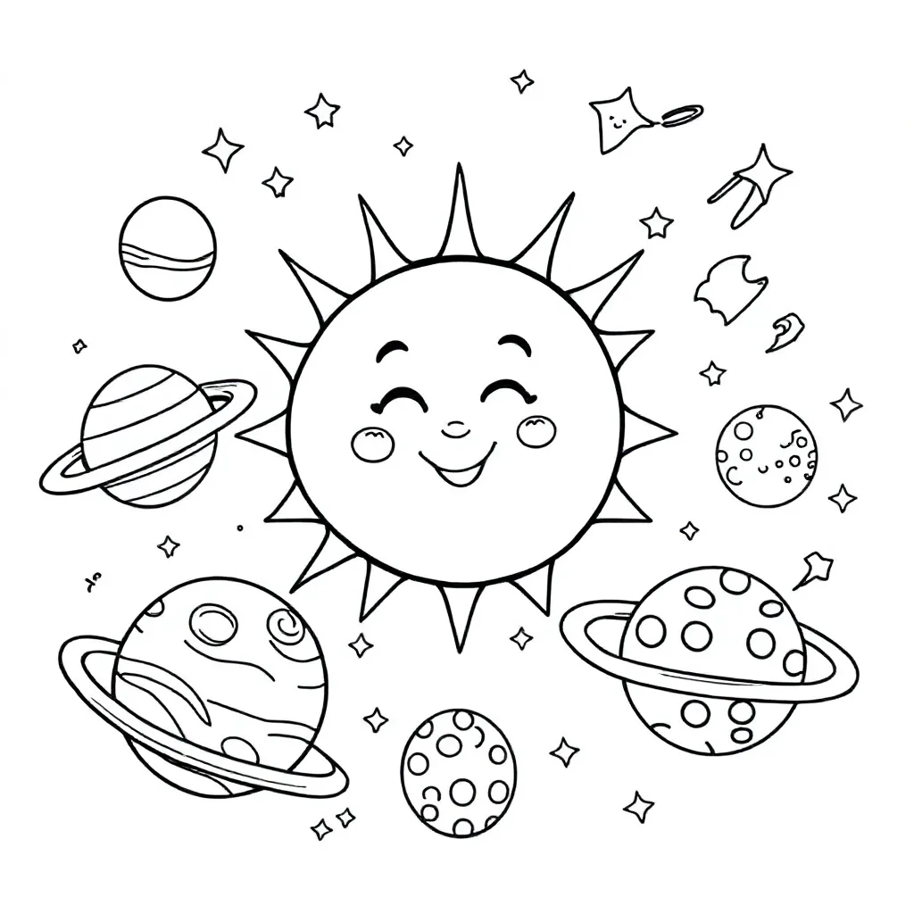 Planeten coloring page for children