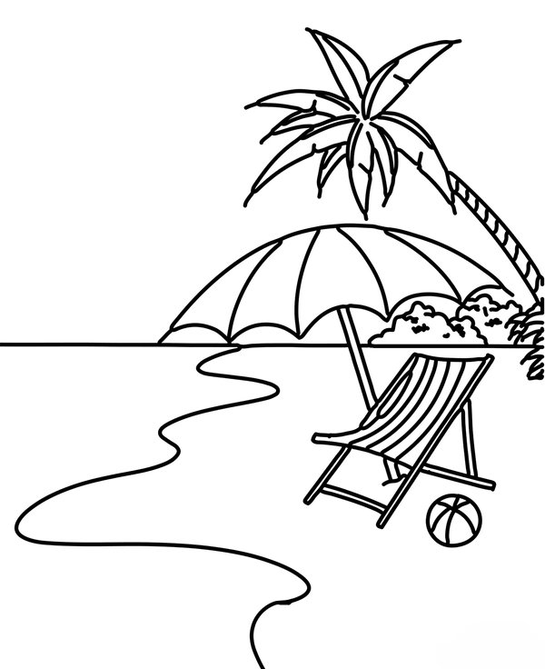 Playa De Verano coloring page for children