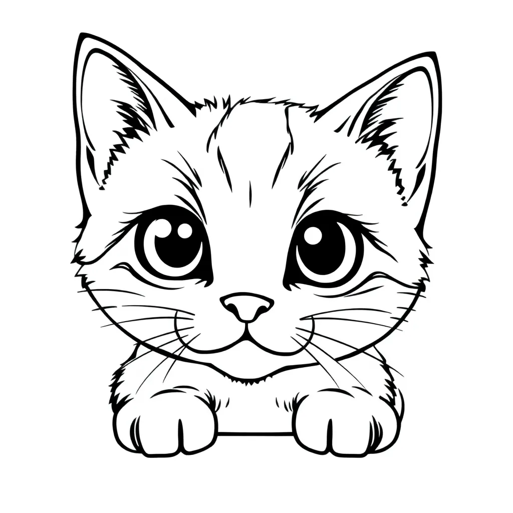 Poes Kat Huisdier Schattig Tekenen coloring page for children