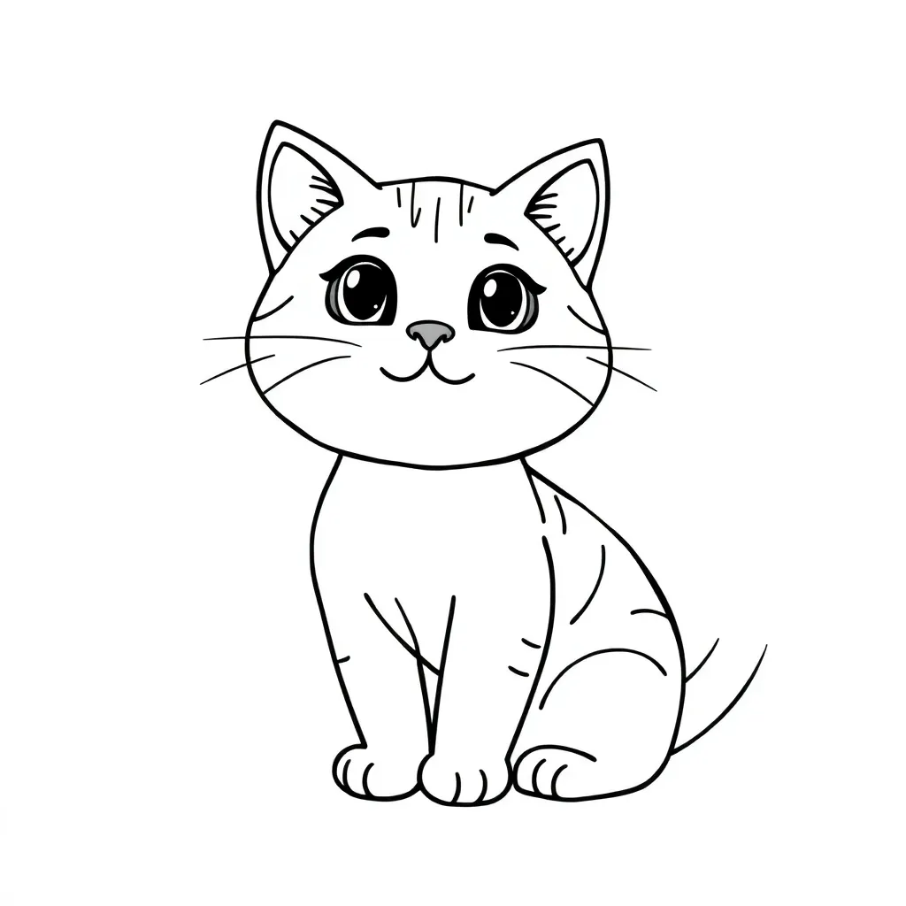 Poes Kat Huisdier Schattig Tekenen coloring page for children