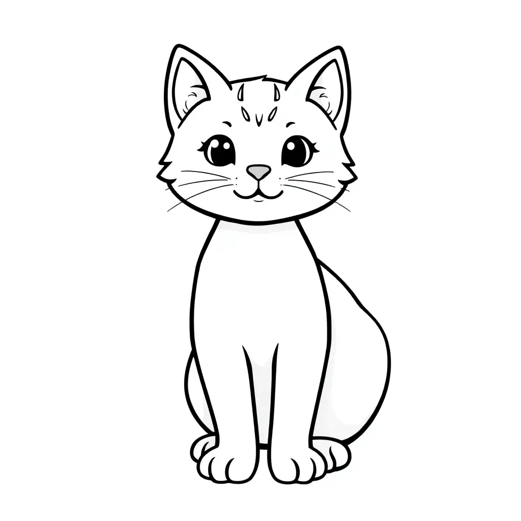 Poes Kat Huisdier Schattig Tekenen coloring page for children