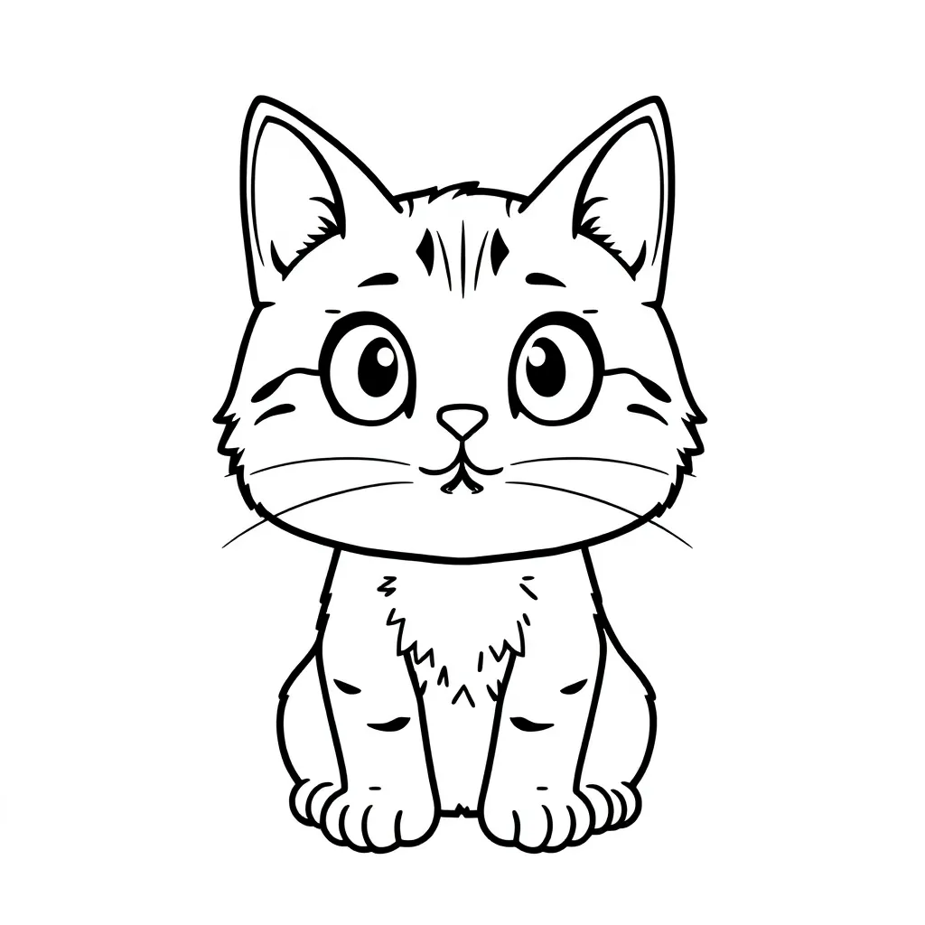 Poes Kat Huisdier Schattig Tekenen coloring page for children