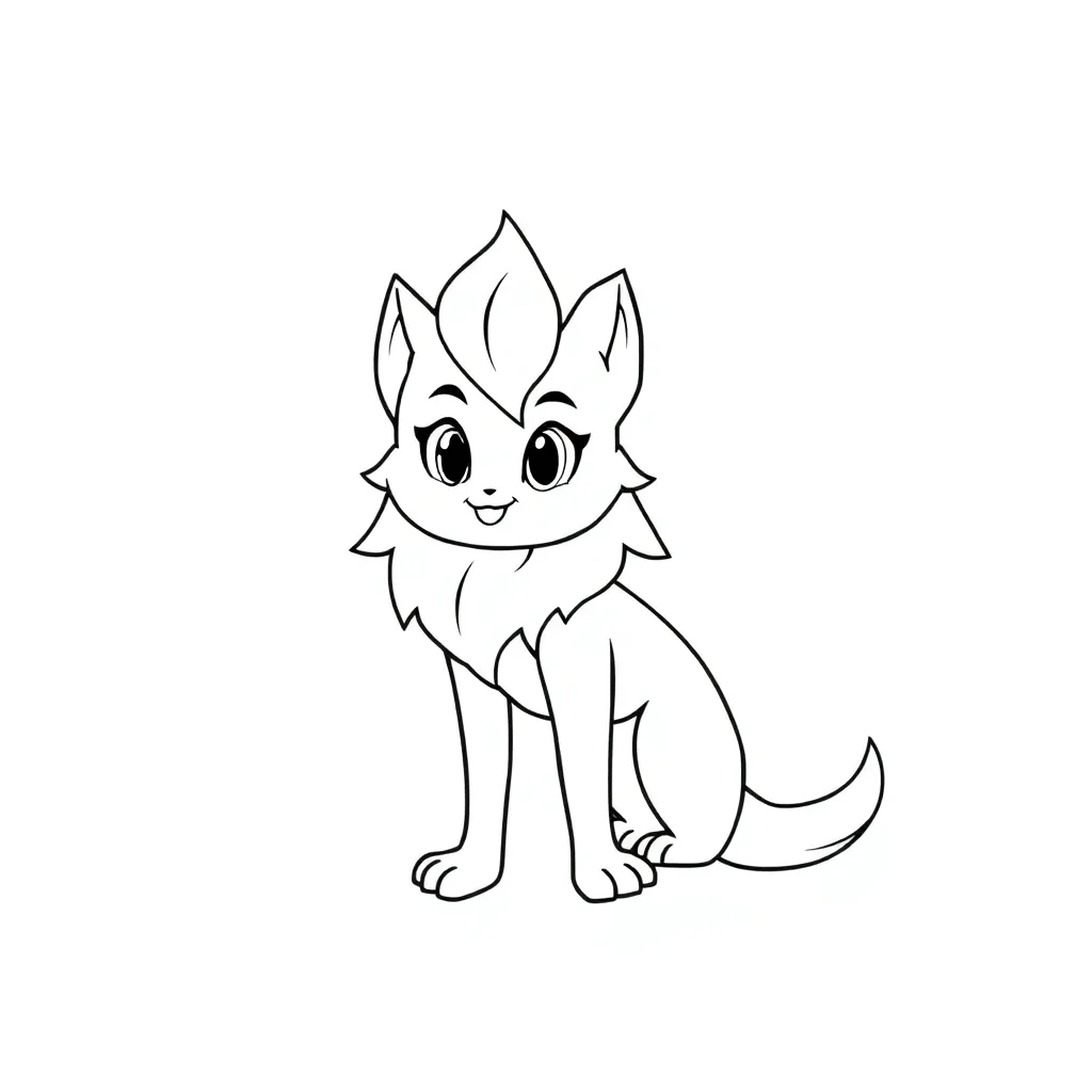 Poes Kat Huisdier Schattig Tekenen coloring page for children