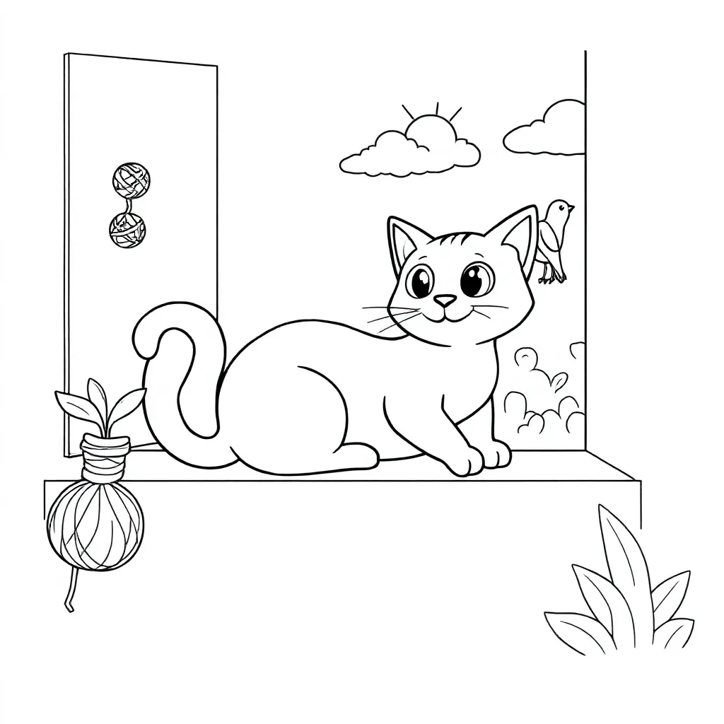 Feuille de coloriage gratuite chat Feuille de coloriage pour enfants