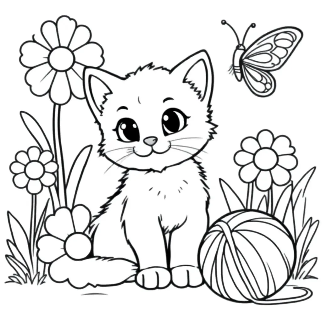 Poesje coloring page for children