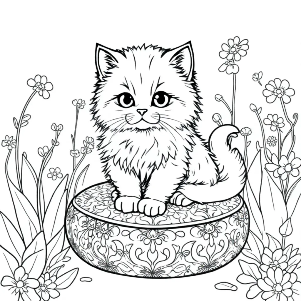 Poesje coloring page for children