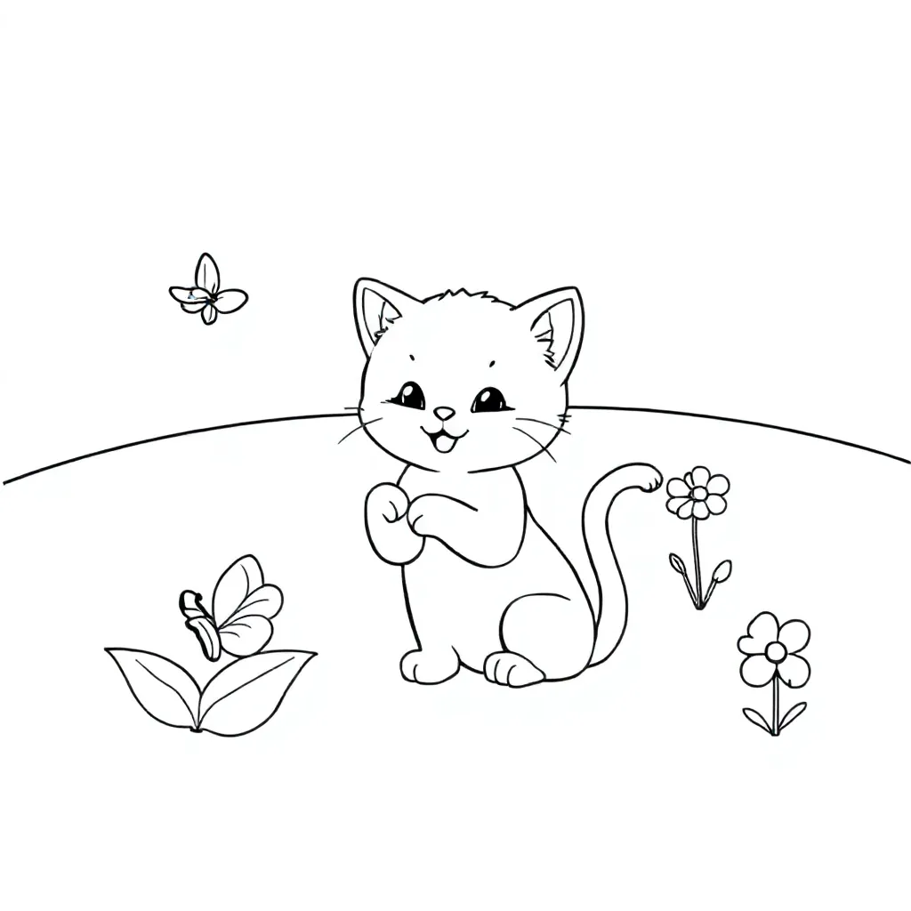 Poesje coloring page for children