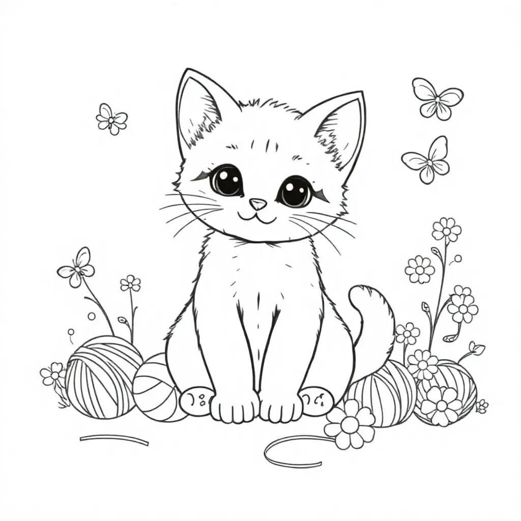 Poesje coloring page for children