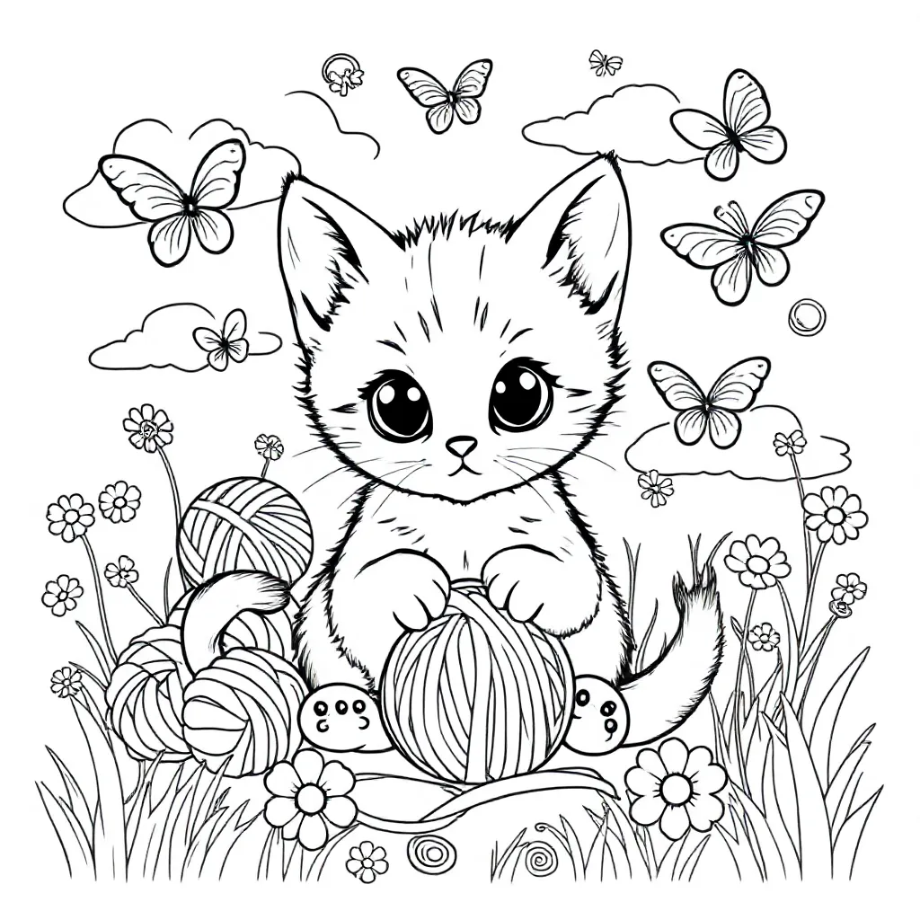 Poesje coloring page for children