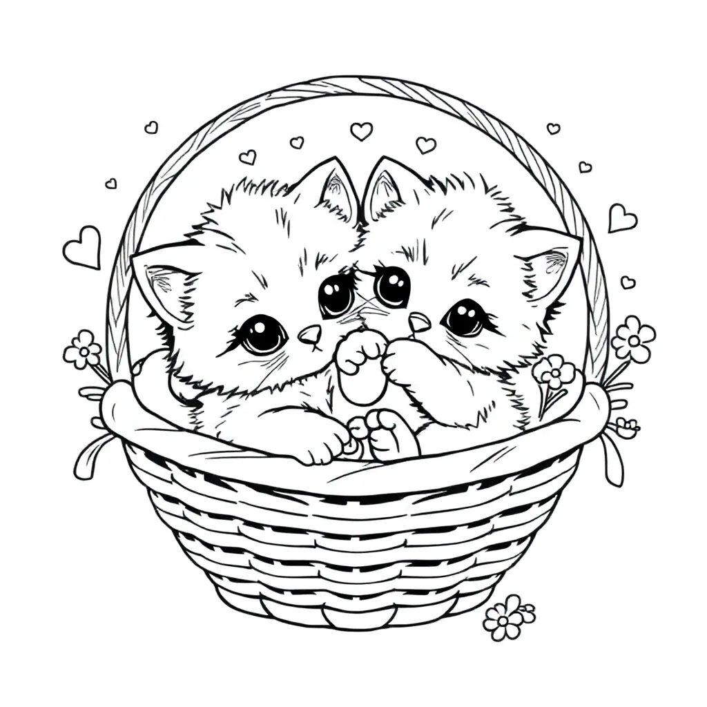 Poesjes Die Knuffelen coloring page for children