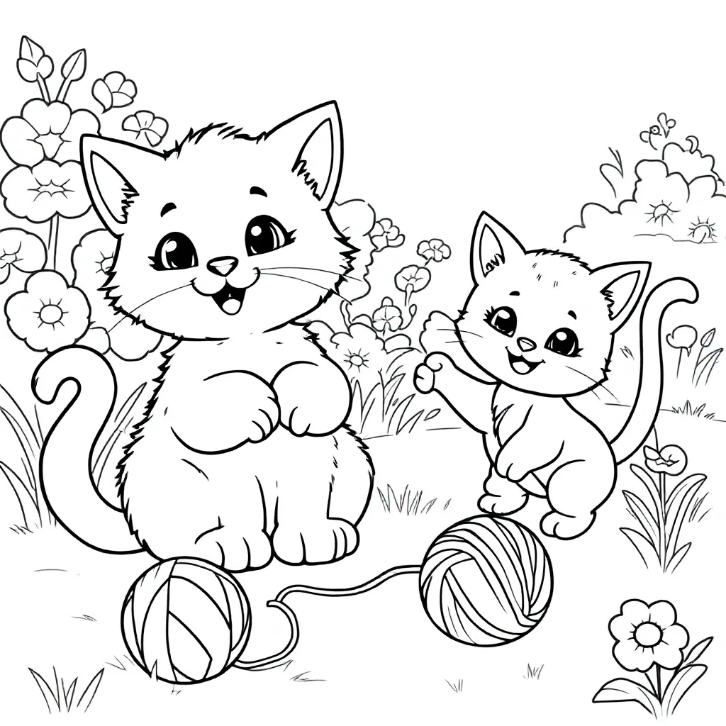 Poesjes coloring page for children