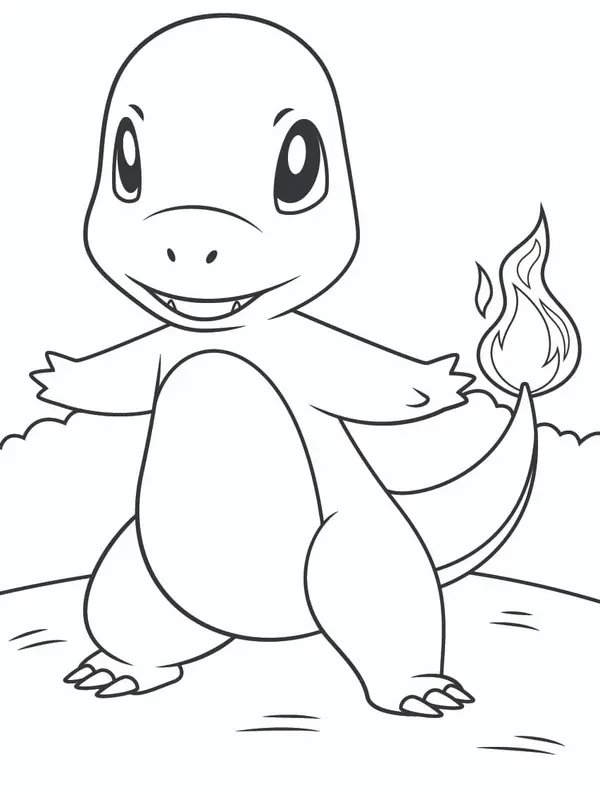 Pokémon Charmander coloring page for children