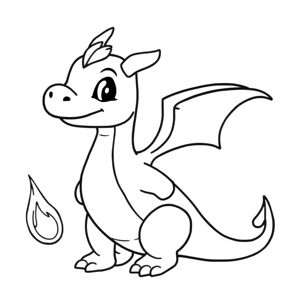 Pokemon Draak Fantasy Mythologie Avontuur coloring page for children