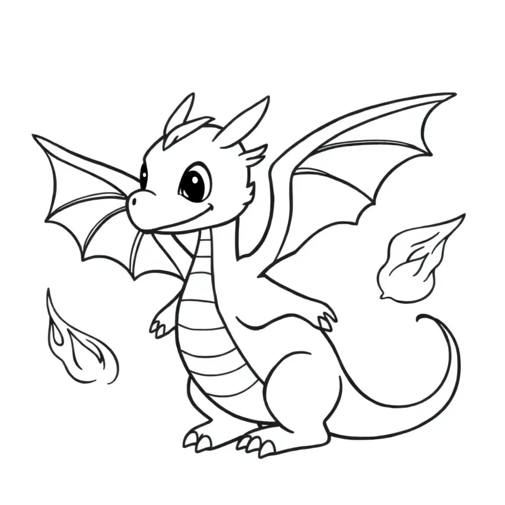 Pokemon Draak Fantasy Mythologie Avontuur coloring page for children