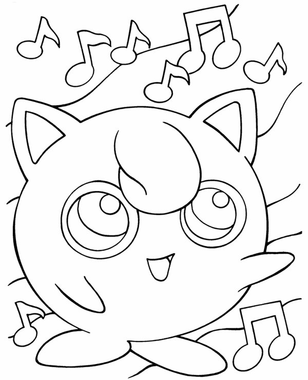 Pokemon Jigglypuff coloring page for children