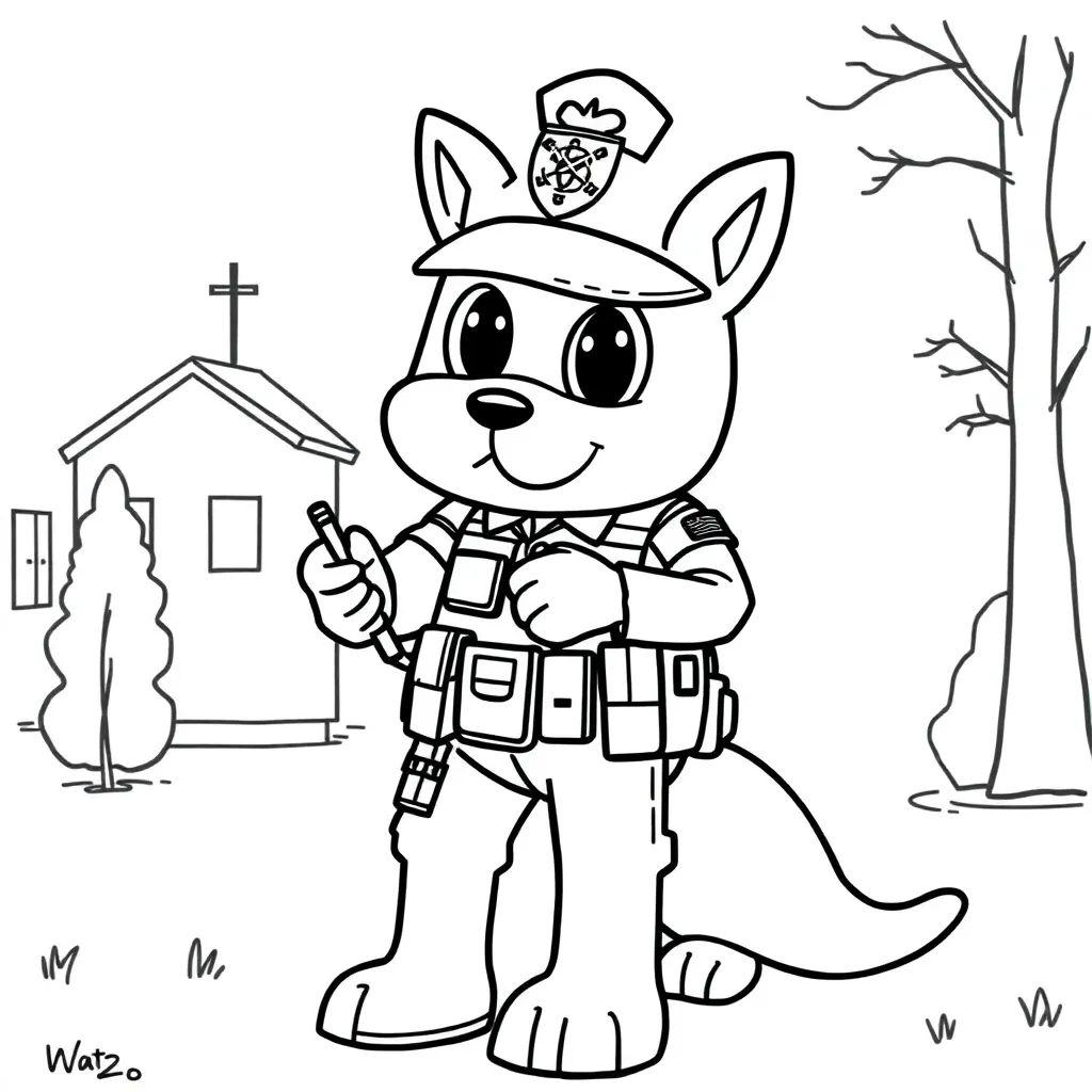 Politie Agenten Uniform Voertuig Beroep coloring page for children
