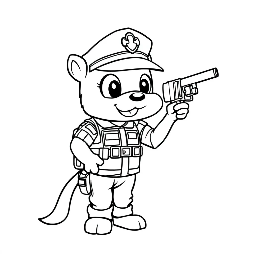 Politie Agenten Uniform Voertuig Beroep coloring page for children