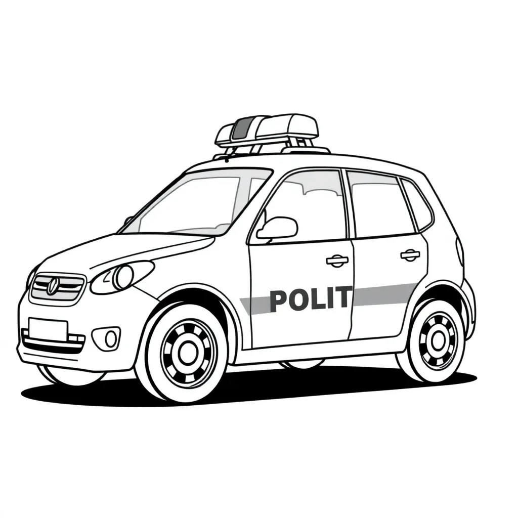 Politie Auto Beroep Voertuig Sirene coloring page for children