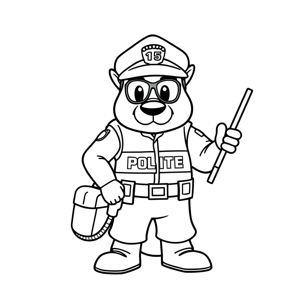 Politie Voertuig Agenten Beroep Veiligheid coloring page for children
