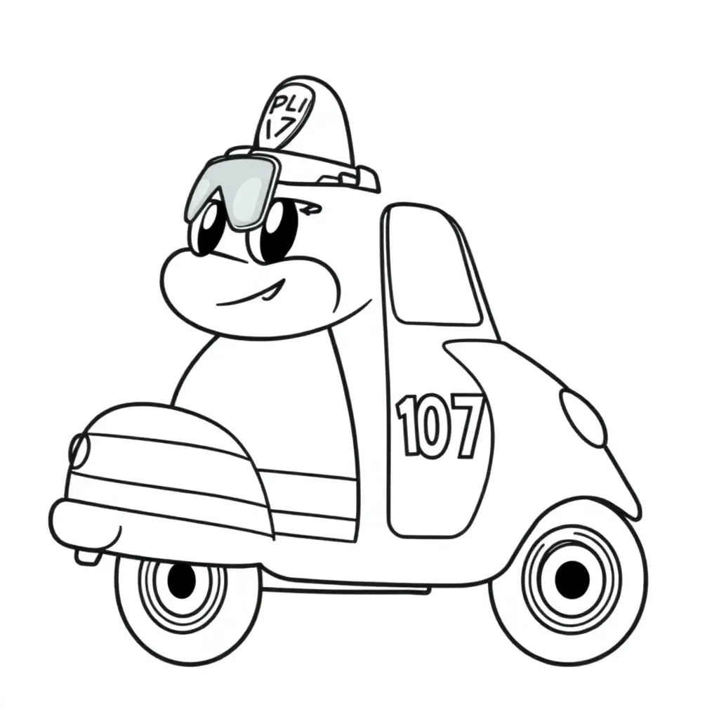 Politie Voertuig Agenten Beroepen Veiligheid coloring page for children