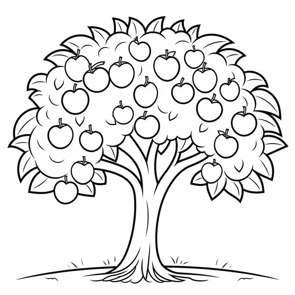 Pommier Simple Et Facile coloring page for children