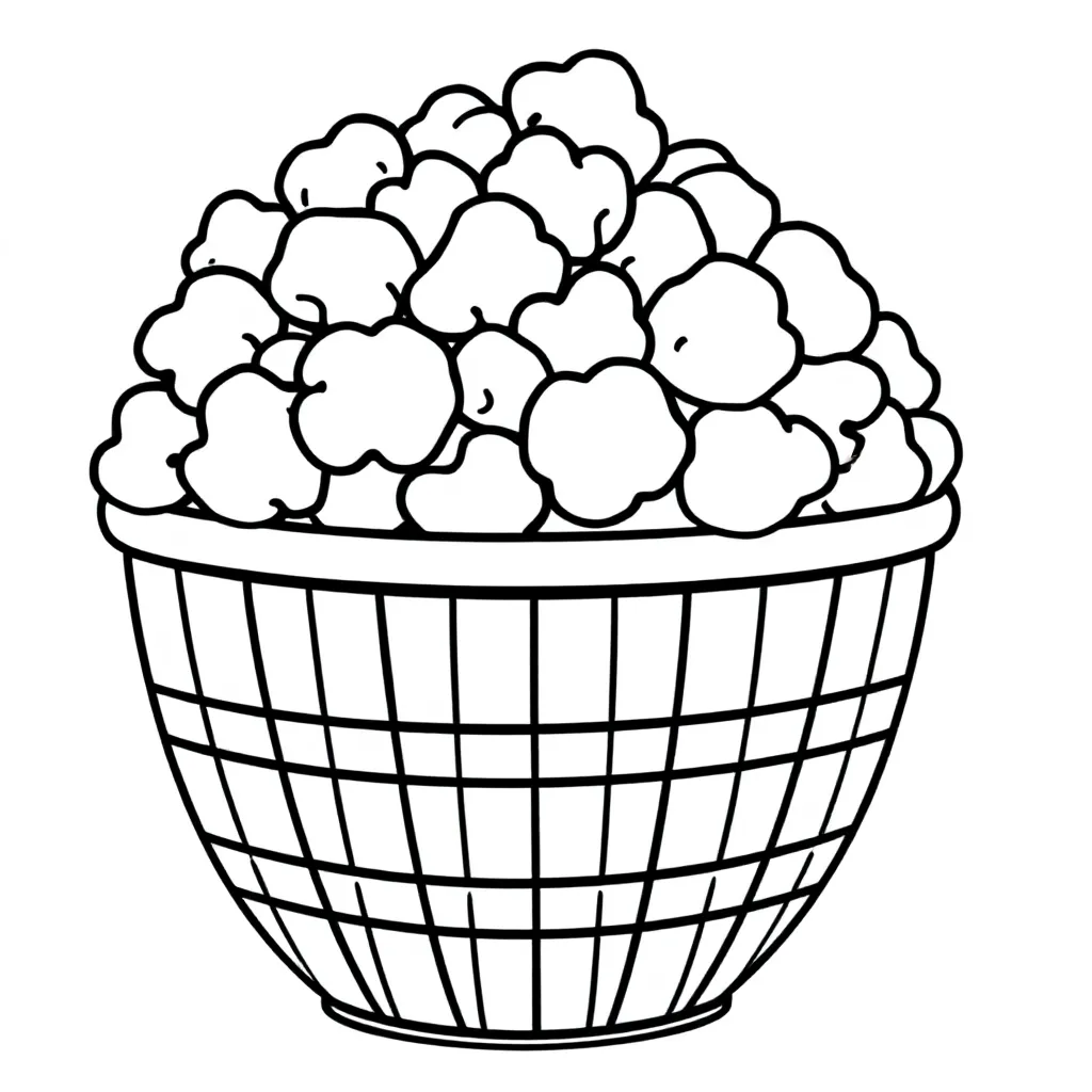 popcorn kleurplaat voor kinderen
