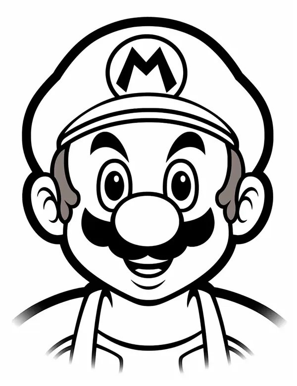Portrait De Mario coloring page for children