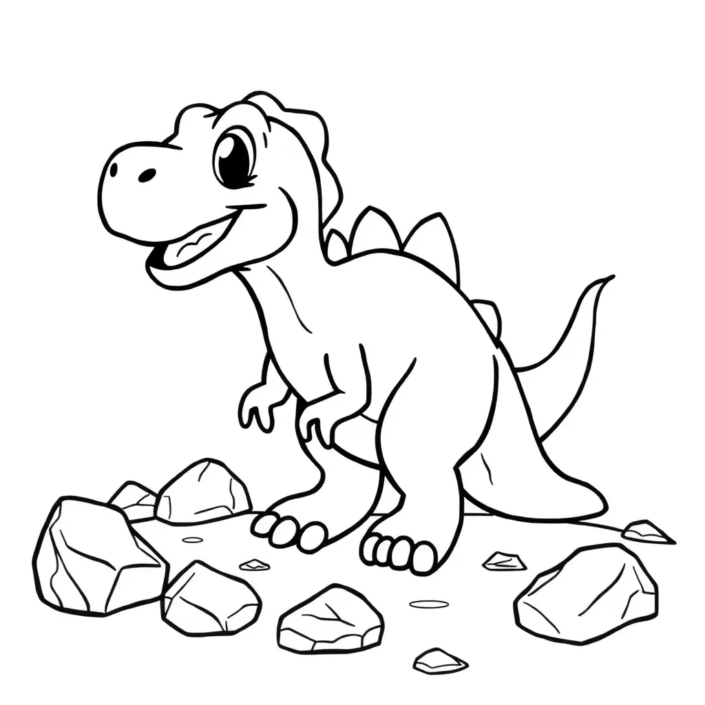 Prehistorische Dinosaurus Avontuur Cartoon Educatief coloring page for children
