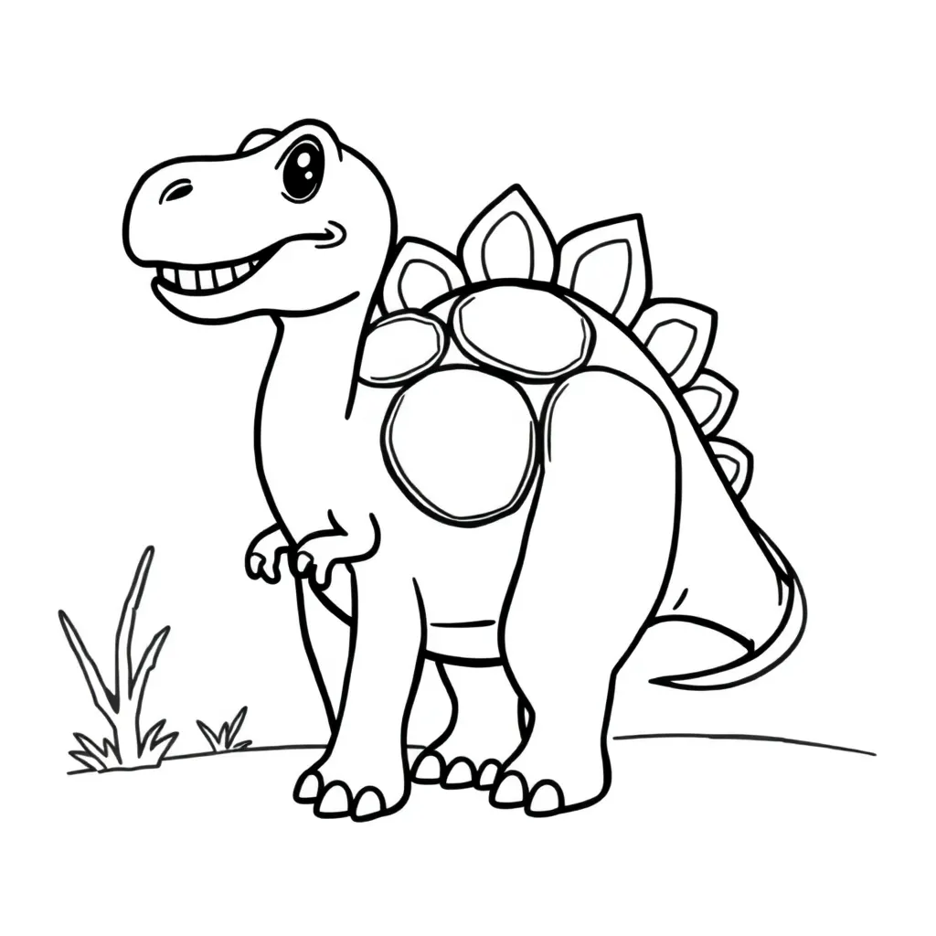 Prehistorische Dinosaurus Cartoon Educatief Avontuur coloring page for children