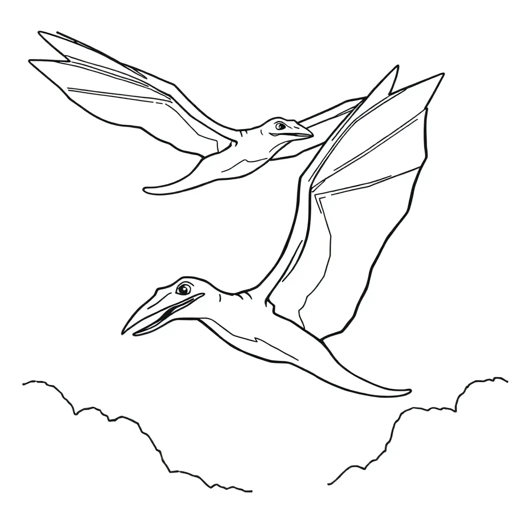 Prehistorische Pterosaurs Dinosaurus Educatief Avontuurlijk coloring page for children