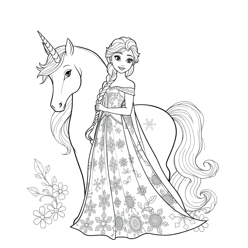 Princess Elsa Met Unicorn