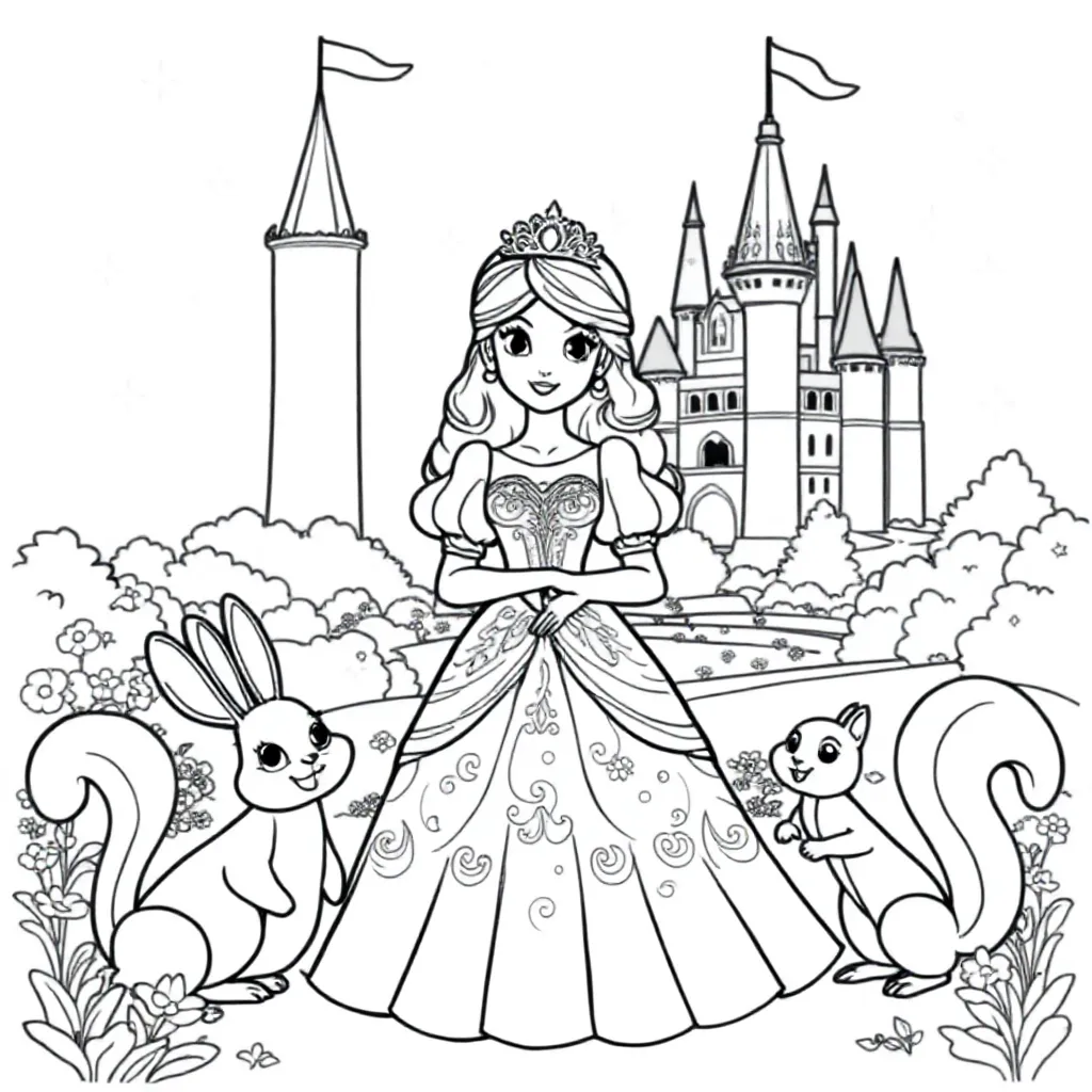 PRINCESSE kleurplaat voor kinderen