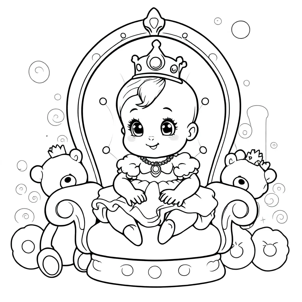 Prinses Baby coloring page for children