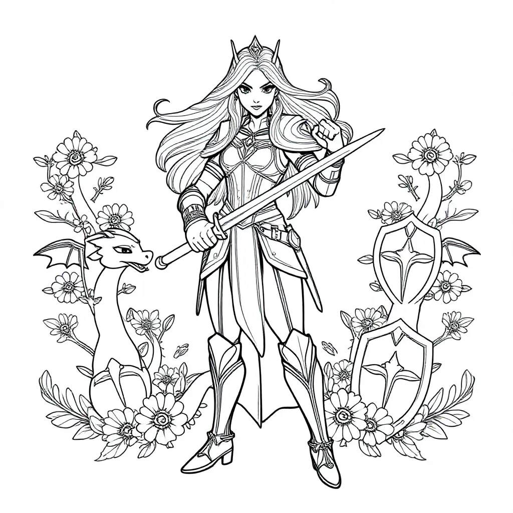 Prinses Moderne Tijd Stoer Hedendaags In Gevecht coloring page for children