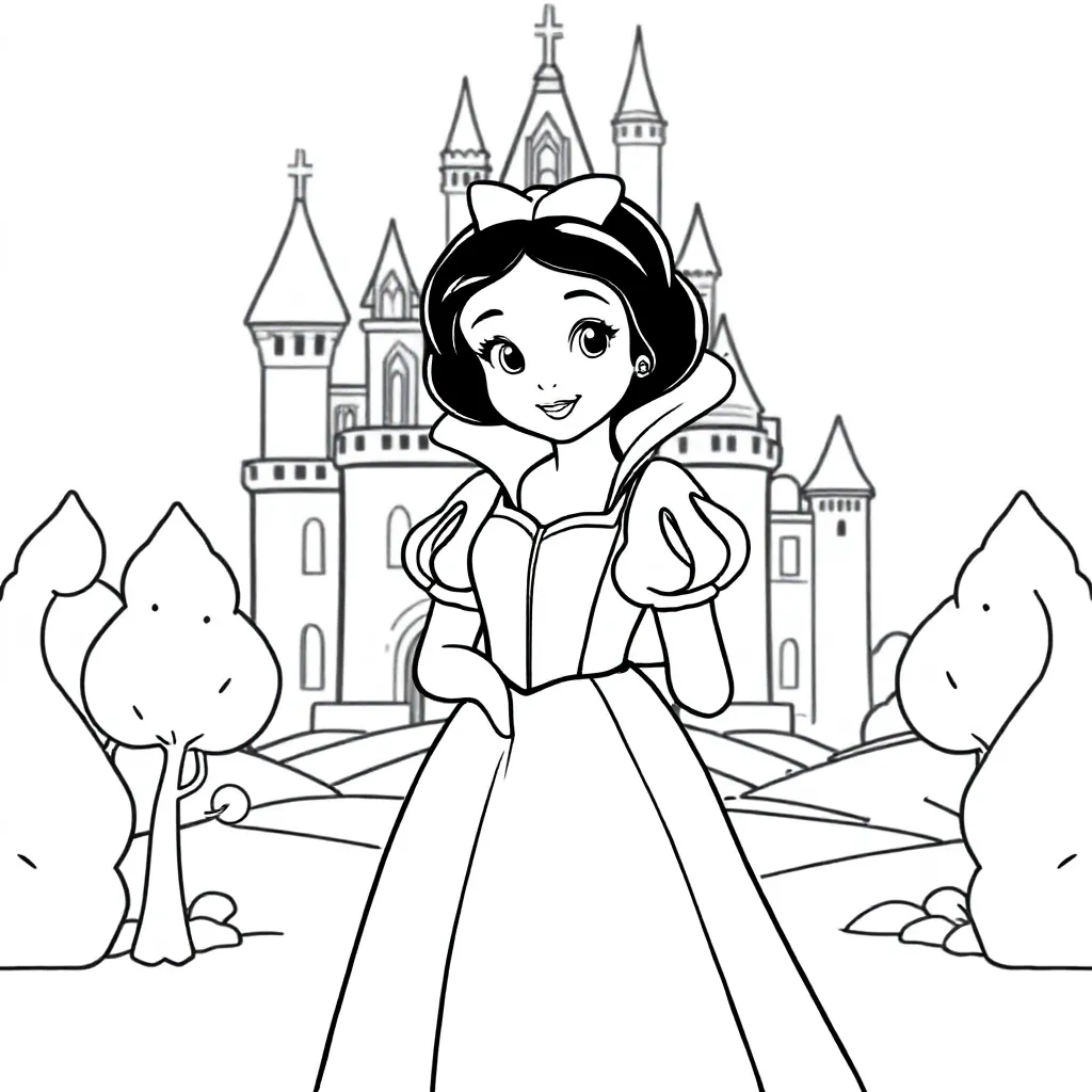 Prinses Sneeuwwitje coloring page for children