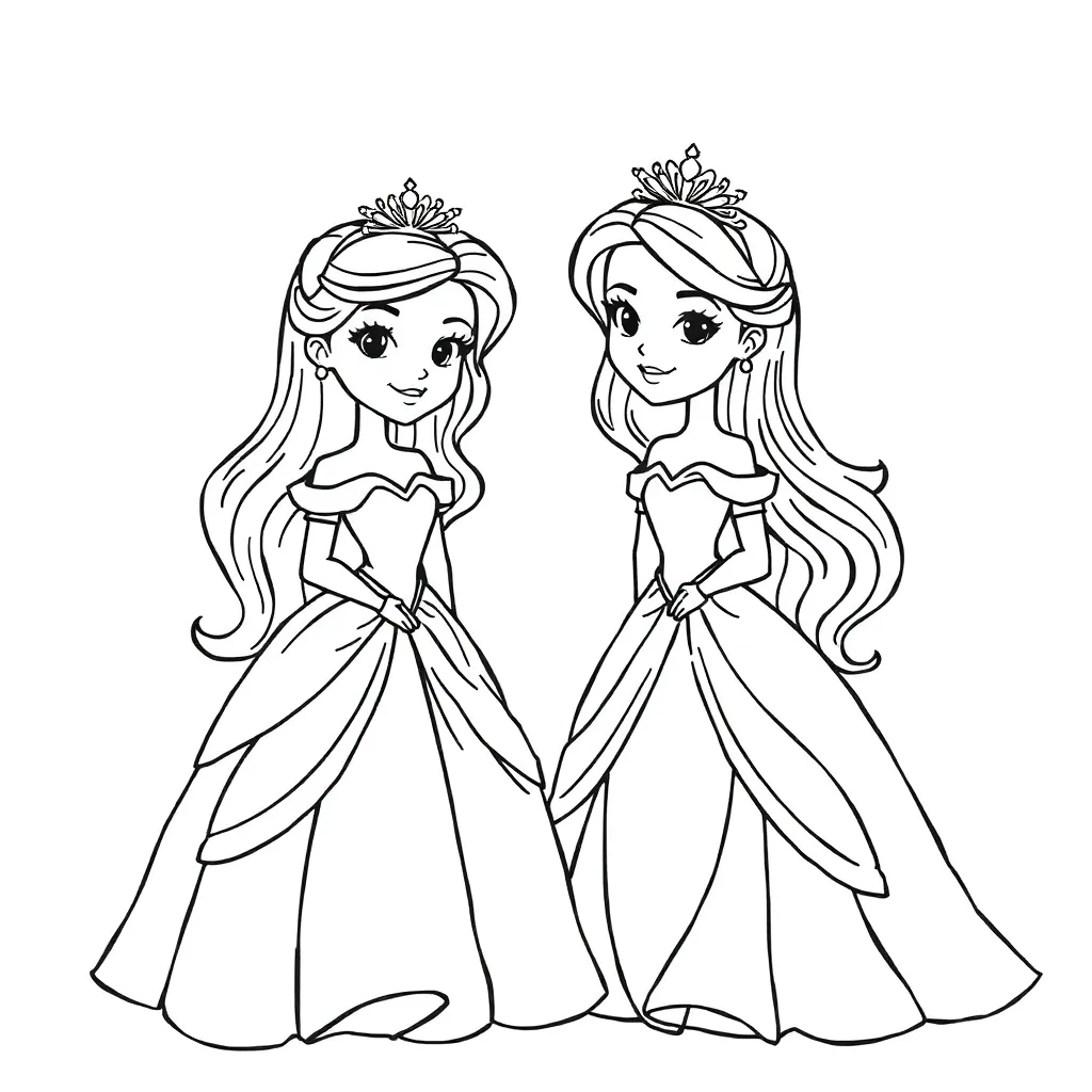 Prinses Sprookjes Elegante Jurken Magisch coloring page for children