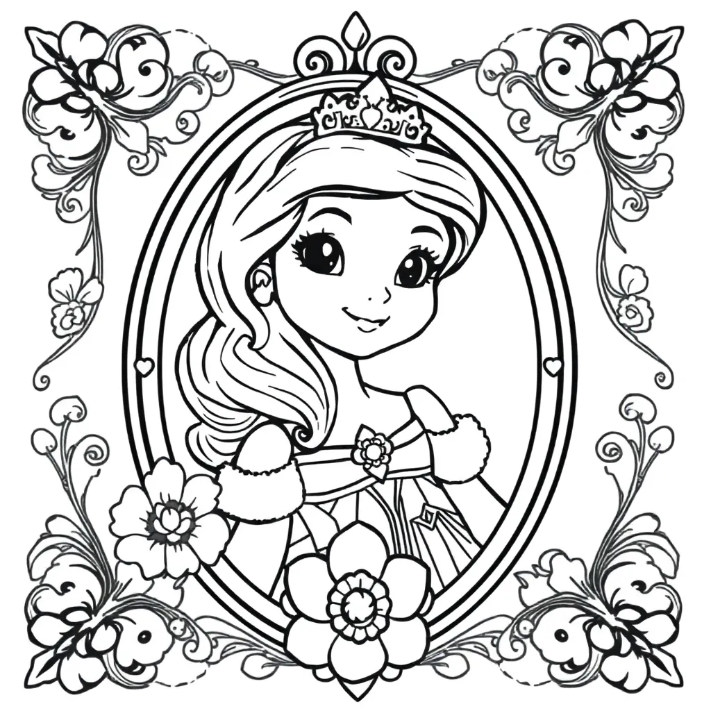 Prinses Sprookjes Fantasy Elegant Magisch coloring page for children