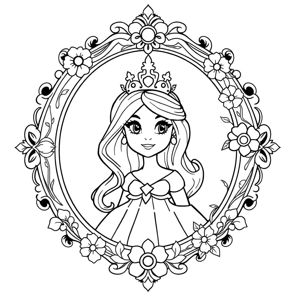 Prinses Sprookjes Koninklijk Fantasie Magisch coloring page for children