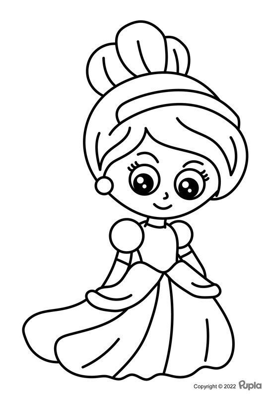 Prinzessin Leicht und Niedlich coloring page for children
