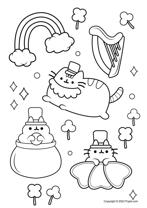 Pusheen Y Sus Amigos coloring page for children